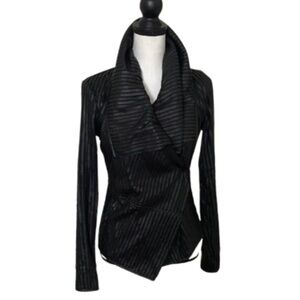 Cache Black faux leather Striped Jacket